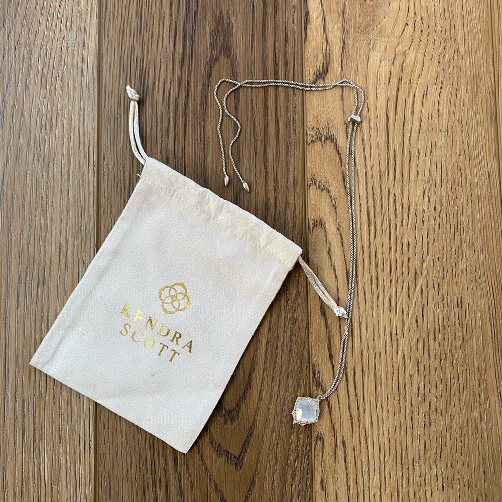 Kendra Scott | Kacey Silver Long Pendant Necklace in Ivory Pearl | NWOT